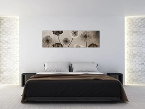 Obraz - Rysowane kwiaty (170x50 cm)