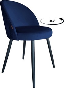 Krzesło TRIX tkanina Welur noga metalowa : Kolor nogi - Czarna stożek, Kolor tkaniny - VELVET - MG16, Typ siedziska - Siedzisko obrotowe 360°