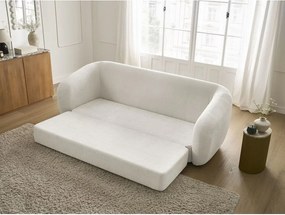 Beżowa rozkładana sofa z tkaniny szenilowej 228 cm Neyo – Bobochic Paris