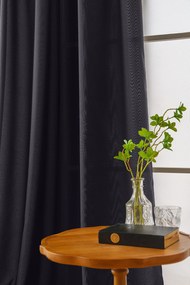 Ciemnoszara zasłona OXFORD 140x250 cm Zawieszanie: Taśma z wiązaniami