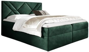 Zielone łóżko kontynentalne z pojemnikiem 5 rozmiarów - Velvaro