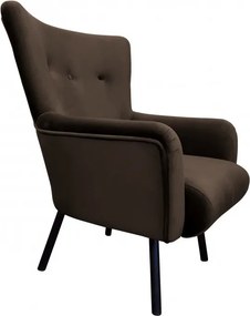 Fotel TULIP tkanina Welur noga metalowa Uszak luksusowy komfort salonu : Kolor nogi - Czarna, Kolor tkaniny - VELVET - MG05