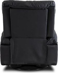 Fotel Masujący BRUCE Rozkładany Czarny Ekoskóra Nowoczesny