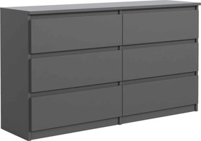 Komoda NUDO - Antracyt / Front Antracyt / Mat / 138,5 cm / 6 szuflad
