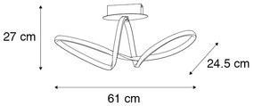 Lampa sufitowa czarna 61 cm z 3-stopniowym ściemnianiem, w tym LED - Viola DueDesignerski Oswietlenie wewnetrzne