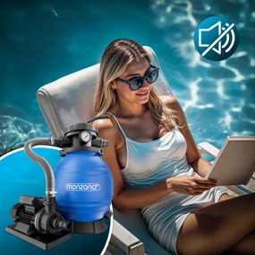 Monzana Filtr piaskowy do basenu AQUA z kulami filtrującymi, 10 200 l/h, niebieska