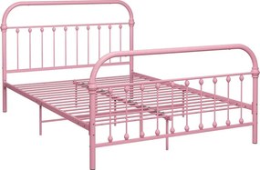 Różowe metalowe łóżko w stylu loft 180x200 cm T2-M56