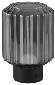 Czarno-szara lampa stołowa LED ze ściemniaczem i szklanym kloszem (wys. 19,5 cm) Lord – Trio