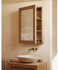 Wisząca szafka łazienkowa z litego drewna tekowego z lustrem 50x70 cm Plubia – Kave Home