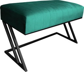 Ławka ZETA tkanina Welur loft ławka metal : Kolor Stelaża - Czarny , Kolor tkaniny - VELVET - MG20, Typ tkaniny - Velvet