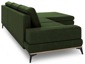 Butelkowozielony rozkładany narożnik Windsor &amp; Co Sofas Planet, prawostronny