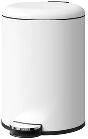 HOMCOM Kosz na śmieci 20L, z pedałem, wyjmowanym pojemnikiem, odporny na odciski, ciche zamykanie, Kremowy