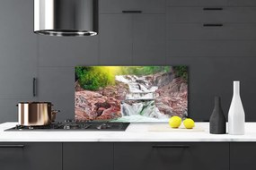 Szkło do Kuchni na Ścianę Potęga Naturalnego Wodospadu