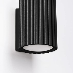 Kinkiet KARBON 10 czarny ryflowany SOLLUX  LIGHTING
