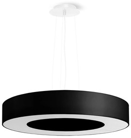 Czarna lampa wisząca z tekstylnym kloszem ø 50 cm Galata Slim – Nice Lamps