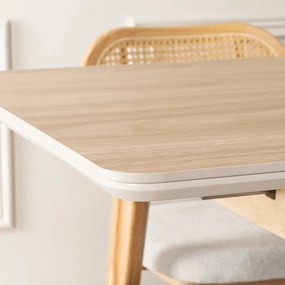 Stół Rozkładany Prostokątny SAMER 120-160 cm Ceramiczny Dąb Nowoczesny