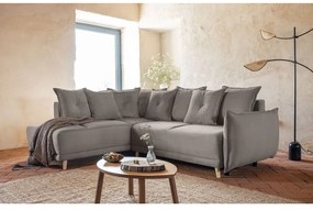 Jasnobrązowy sztruksowy rozkładany narożnik (lewostronny) Lazy Lukka – Miuform