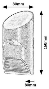 Rabalux 77013 solarny kinkiet zewnętrzny Sepik, z czujnikiem