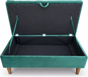 Elegancki podnóżek 90 cm głęboko pikowany w stylu glamour