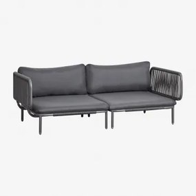 Sofa Modułowy Ogrodowy 2-częściowy Z 2 Narożnymi Fotelami Roubly Grafitowa Szarość - Sklum