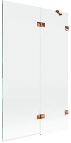 Mexen Lunar parawan nawannowy 2-skrzydłowy prawy 110 x 150 cm, transparent, różowe złoto - 897-110-100-60-00-P