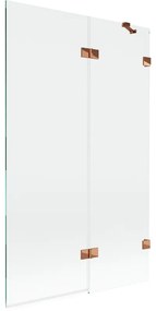 Mexen Lunar parawan nawannowy 2-skrzydłowy prawy 110 x 150 cm, transparent, różowe złoto - 897-110-100-60-00-P