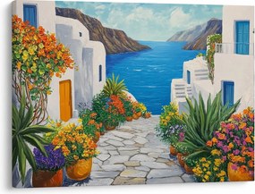 Obraz - Grecka uliczka (70x50 cm)