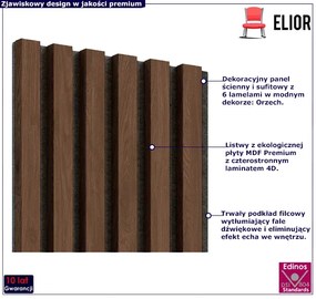 Akustyczne panele lamelowe 2 szt. orzech H1-L03