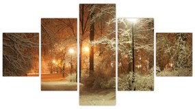 Obraz - Zaśnieżony park (125x70 cm)