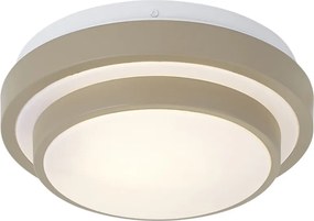Nowoczesna lampa sufitowa taupe z białym elementem 25 cm IP44 - Walden