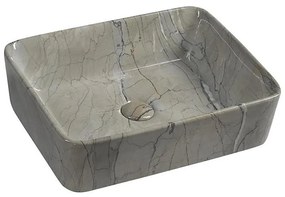 Sapho - Umywalka nablatowa DALMA 47,5x37,5 cm ceramika/szary