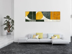 Obraz - Abstrakcja w oliwkowym kolorze (170x50 cm)