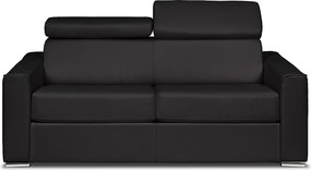 Kanapa 3-osobowa rozkładana typu express z czarnej skóry bawolej - pow. spania 140 cm - Materac 22 cm z pamięcią kształtu - VIZIR