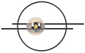 Czarno-bursztynowy okrągły metalowy kinkiet loft - A722 B5-F26
