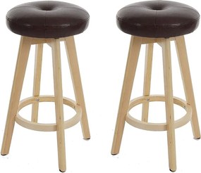 Stołek barowy Boras (zestaw 2) obrotowy,  bordo, jasne nogi