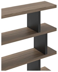Czarny regał w dekorze orzecha 163x172 cm Step – TemaHome