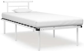Metalowe łóżko pojedyncze w kolorze białym 90x200 cm - Nikel