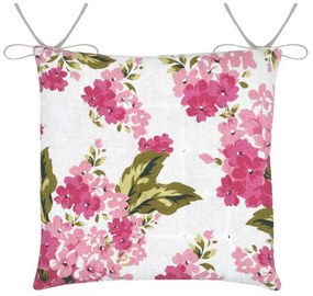 Poduszka bawełniana na krzesło z kwiecistym wzorem 38 x 38 cm