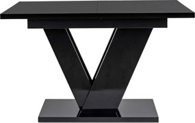 Stół Prostokątny Rozkładany CLARK 120-160 cm Czarny Połysk Glamour