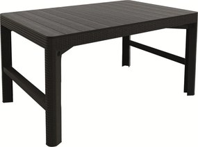 Stół Keter Lyon z rattanu 116 x 72 x 40–66 cm,kolor grafitowy