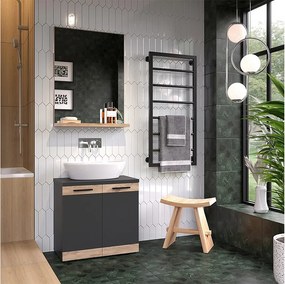 Lustro łazienkowe antracyt 60x14.6x80 niko