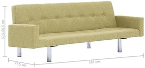 Rozkładana sofa Nesma  z podłokietnikami - zielona