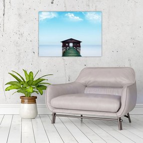 Obraz na szkle domu nad morzem (70x50 cm)