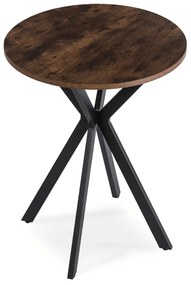 Stół Okrągły LAUREN 60 cm Dąb Rustykalny/Czarny Loft Nowoczesny