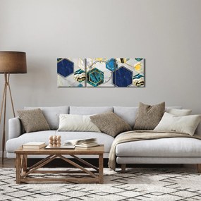 Obraz - Marmurowa kompozycja (z zegarem) (90x30 cm)