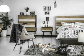 Łóżko sypialniane z drewnianym zagłówkiem Adesso Q01 140 cm