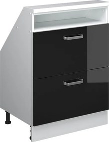 Szafa skosna czarny wysoki połysk/biały 60x46x81.6 rion