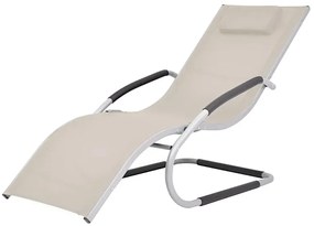 Kremowy nowoczesny leżak ogrodowy S2-A05