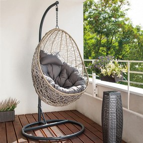 Fotel wiszący kokon Alex cappuccino / antracyt PATIO