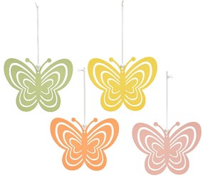 Wiszący metalowy motyl PASTEL BUTTERFLY - różne kolory Kolor: Pomarańczowy